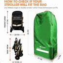 ONGUARD Waterproof Single and Double Stroller Bag for Airplane - Travel Stroller Cover for Air Travel and Storage - Gate Check Bag Backpack- Baby Airplane Essentials - Green by TinyTreasures Baby Boutique