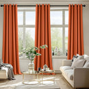 MIULEE Orange Blackout Curtains for Bedroom Living Room 96 Inches Long 2 Panels, Thermal Insulated Room Darkening Fall Drapes Solid Grommet Noise Reduction Light Blocking Window Treatments 40x96 Inch by TinyTreasures Baby Boutique