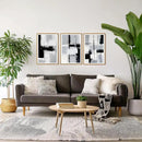 HPNIUB Modern Abstract Geometric Wall Art, Black & White Canvas Neutral Prints, Minimalist Bohemian Mid-Century Wall Art for Hallway, Office Wall Decor- 16"x24"x3 by CozyNest Decor