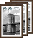 20x30 Poster Frame 3 Pack - Brown Woodgrain, Wood Picture Frame, Wall Gallery Frame - Wall Hanging by CozyNest Decor