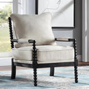DUHOME Linen Fabric Spindle Accent Chair with Wood Frame,Bobbin Chair with High Resilience Spring Cushion and Armrest Pads, Leisure Armchair for Living Room Bedroom Farmhouse Home Office Belcony by CozyNest Decor