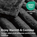 BEDELITE Faux Fur Throw Blanket for Couch, Soft and Cozy Luxurious 3D Striped Fluffy Blanket, 770GSM Thick Warm Plush Fuzzy Faux Rabbit Fur Blanket for Women Gift (Black, 60"x 80") by CozyNest Decor