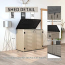 HOMSPARK Storage Shed Weather Resistance, Multi-Purpose Outdoor Storage Cabinet for Backyards and Patios, Horizontal Storage Shed for Lawnmower, Patio Accessories (Coffee, Large - 26 cu.ft) by GreenHaven Gardens