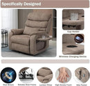Power Lift Recliner Chair for Adults Elderly Lay Flat Velvet Recliners with Massage Heating, Extended Footrest, Wireless Charging Device, USB Ports, Cup Holder, Lumbar Pillow by CozyNest Decor