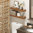 BAMEOS 24x6 Wall Shelf, 2-Shelf Modern Oak Floating Shelf Set for Bedroom, Bathroom, Kitchen Storage by CozyNest Decor