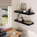 Fun Memories Black Floating Shelves 30" W x 12" D, 12 Inch Deep Floating Shelf for Books, Bathroom, Living Room, Rustic Wood Wall Shelves, 2 Inch Thicked Storage Shelf for Home Storage, Set of 2 by CozyNest Decor