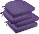 downluxe Indoor Chair Cushions for Dining Chairs, Soft and Comfortable Textured Foam Kitchen Chair Pads with Ties and Non-Slip Backing, 16" x 16" x 2", Purple, 4 Pack by CozyNest Decor