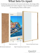 HesenDot Natural OAK Wood Framed Cinque Terre National Park Wall Art,12x16in Italian Natural Seascape Canvas Wall Print,Classic Urban Landmark Wall Decor for Living Room, Bedroom,Office Set of 1 by CozyNest Decor