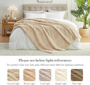 Amélie Home Luxury Striped Faux Fur Throw Blanket for Couch, Embossed Split Fur Cozy Fuzzy Fluffy Luxurious Soft Plush Sofa Chair Bed Gift Blankets for Women Men Wife Friend, 55"x70", Beige by CozyNest Decor