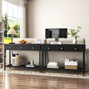 47" Console Table with 3 Drawers, Fluted Narrow Long Entryway Table with Storage Shelf, Accent Table for Entryway, Living Room, Behind Couch, Foyer, Hallway, Office by CozyNest Decor