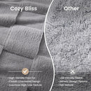 Cozy Bliss Checkered White Faux Rabbit Fur Throw Blanket, Soft Fuzzy Fluffy Minky Cream Furry Blankets for Couch, Bed (Grey, Queen(90" x 90")) by CozyNest Decor