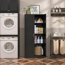 Kitchen Cabinet Storage,60”Metal Pantry Cabinet with Doors and 3 Adjustable Shelves,Food Pantry Cabinets with 2 Gold Handles,Black Tall Storage Cabinet for Livingroom,Pantry,Bathroom,Kitchen by CozyNest Decor