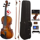 Cecilio 3/4 Violin Solidwood Violin with D'Addario Prelude Strings, Bow, Rosin, Tuner, Shoulder Rest & Lesson Book – Ideal for Beginners by TinyTreasures Baby Boutique