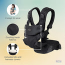 Joie Savvy Air 4-in-1 Mesh Baby Carrier – Breathable, Ergonomic Baby Carrier with 4 Carry Positions, Cooling Mesh Fabric, Padded Straps, and Lumbar Support (Cinder) by TinyTreasures Baby Boutique