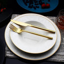 24 Piece Silverware Set For 6 Gold Heavy duty 18/10 Stainless Steel Flatware Set Modern Design Knife/Fork/Spoon Mirror Polished Dishwasher Safe Cutlery Set with Gifts by CozyNest Decor