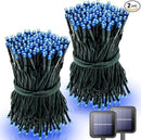 2 Pack Blue Solar Christmas Lights Outdoor Waterproof, Each 42.7 ft 100 LED Solar Powered String Lights, 8 Modes Solar Twinkle Lights for Garden Yard Patio Tree Porch Christmas Decorations by GreenHaven Gardens