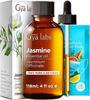 Gya Labs Jasmine Essential Oil for Diffuser - Huge 4 Fl Oz - 100% Pure Natural Jasmine Oil for Diffuser, Skin, Hair, Massages, Aromatherapy & Candle Making Scent by CozyNest Decor