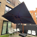 PURPLE LEAF Umbrella 9' X 12' Double Top Deluxe Rectangle Patio Umbrellas Offset Hanging Umbrellas Cantilever Umbrella, Spectrum Indigo by GreenHaven Gardens