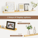 Picture Ledge Shelf, Solid Pine Wood Floating Shelves Set of 2, 40 Inches Nursery Book Shelves for Toys Storage, Kids Bookshelf Wall Mounted for Living Room Bedroom Decor Books Photo Frames, Natural by TinyTreasures Baby Boutique
