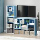 Furinno Luder Bookcase / Book / Storage , 11-Cube, White/Light Blue by TinyTreasures Baby Boutique