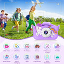 Kids Camera, Toys for Toddlers Age 3-8 Year Old Girl Christmas Birthday Gifts, Children Digital Camera with Cartoon Soft Silicone Cover and 32GB Card (Violet) by TinyTreasures Baby Boutique