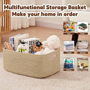 OIAHOMY Storage Basket for Shelves, Closet Cube Storage Bins Baskets for Clothes Blanket Towels, Baby Nursery, Toy Baskets Box, Woven Rope Basket, 17.72*12.99*7.87 IN, 2 Packs Jute Yellow by TinyTreasures Baby Boutique