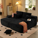 ovios 81" Oversized Sectional Double Lounge Chaise with Cloud Plush Sofa Bed, No Assembly Required, Fluffy Modern Sleeper Loveseat Chair for Indoor Living Room Bedroom Reading, Black (Plush Fabric) by CozyNest Decor