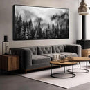 Foggy Forest Wall Art for Living Room Black and White Pictures for Wall Home Office Wall Decor with Black Frame 29 x 58 Inch by CozyNest Decor