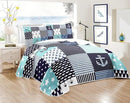 Nautical Bedding Queen Size Coastal Quilt with 2 Shams, Coastal Beach Comforter Sets Ocean Bedspreads Coverlet Summer Bedding, 90''x96'' by CozyNest Decor