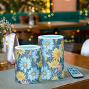 Flickering Flameless Candles, Daisy Flowers Botanical LED Candles with Remote Timer, Set of 2 Battery Operated Candle for Valentine Wedding Birthday by GreenHaven Gardens