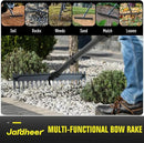 Jardineer Bow Rake Heavy Duty, Long Handle Metal Rakes for Gravel, Rocks, Lawns Leaves, Soil Leveling, Landscaping, Garden Rake with 18 Steel Tines (59 Inches) by GreenHaven Gardens