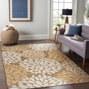Beverly Rug Outdoor Rug 9x12 Modern Exotic Tropical Leaf Area Rugs for Indoor and Outdoor Patio Deck Porch Garden Water Resistant Washable Outside Carpet (9 x 12 Wooden) by CozyNest Decor