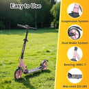 Kick Scooter for Kids Teens & Adults, 4 Adjustable Heights, 8IN All Terrain Big Wheels, Dual Brakes & Dual Suspension, Foldable and Lightweight, Gifts for Girls Boys by TinyTreasures Baby Boutique