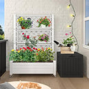 YITAHOME 43.3x17.7x61 in Planter Trellis Box with Wheels & Drain Plug, Outdoor Resin Raised Garden Bed for Climbing Plants, Large Weather-Resistant Design, Grayish-White by GreenHaven Gardens