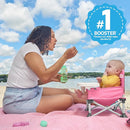 Bright Starts Pop 'N Sit Portable Booster, Indoor/Outdoor Use, Floor Seat with Feeding Tray, Pink, 6 Mos - 3 Yrs by TinyTreasures Baby Boutique