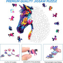 Puzzles for Adults 1000 Piece, Horse Liberty Cool Puzzles Wooden Jigsaw 22 * 25.6 in, Unique Shape Animal Adult, Irregular Wood Best Gift for Adults and Kids Family Game by TinyTreasures Baby Boutique