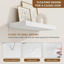 fuqing Floating Shelves for Wall, Bathroom Shelf Wall Mounted for Storage, Shelves with Invisible Bracket for Bedroom, Kitchen, Living Room, Farmhouse Small Book Shelf, 16 Inch Set of 2, White by CozyNest Decor