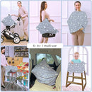 Car Seat Covers for Babies - Multi- use Nursing Carseat Canopy, Breastfeeding Covers, Baby Shower Gifts for Boys and Girls (Grey Rainbow) by TinyTreasures Baby Boutique