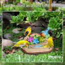 Gifts for Mom Solar LED Light Bird Statue Garden Art Decorations Balcony Bird Feeder Resin Stone Sculptures Women's Succulent Night Lights by GreenHaven Gardens