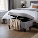Ottoman Rectangular Storage Ottoman Bench, Flannel Footrest Stool Footstool with Lid for Living Room, Bedroom, Entryway, Gray, 28.5"x19"x17.5" by CozyNest Decor