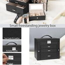 AKOZLIN 4-Tier Jewelry Box Lockable Leather Jewelry Storage Case Organizer with 3 Drawers for Women Girls Ring Necklace Earring Bracelet Watches Holder with Mirror by TinyTreasures Baby Boutique