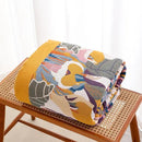 Snycler Boho Throw Blanket for Bed - 100% Cotton Ultra Soft Rustic Quilt - Watercolour Floral Printed Farmhouse Decor Bed Fall Blankets,80"×90" All Season Rustic Throw for Sofa Couch Chair by CozyNest Decor