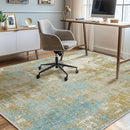Washable Area Rugs 8'x10' Non-Slip Modern Abstract Soft for Living Room Entryway Bedroom Nursery, Print Pattern, Teal Blue Taupe by TinyTreasures Baby Boutique