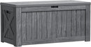 Greesum 120 Gallon Outdoor Storage Box with Lock - Large Resin Deck Box, Reinforced Lid for Garden, Patio, Lawn, Gray by GreenHaven Gardens