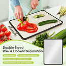 Dishwasher Safe 316 Stainless Steel Cutting Board for kitchen, Double-Sided Pure 316/Wheat Straw PP, Scratch-Resistant Chopping Board with Juice Groove&Grinding Area, Easy to Clean Large Size 16"*11" by CozyNest Decor