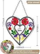 KY&BOSAM Heart Suncatchers Grandma Gift Ornament Stained Glass Sun Catcher Garden hangings Windows with Pressed Flower Heart Embedded in Glass Gifts for Grandma Mother`s Day Birthday Gifts by GreenHaven Gardens