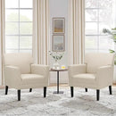 COLAMY Accent Chair Set of 2 for Living Room, Modern Upholstered Fabric Accent Armchair with Back, Soft Single Sofa Chair with Arms for Bedroom/Office/Reception Room, Oatmeal by CozyNest Decor