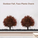 24" Artificial Cedar Topiary Ball Bushes, Set of 2 UV Resistant Fake Trees Outdoor Shrubs with Stake, Weatherproof Faux Plants for Planter, Front Porch, Garden, Yard, Patio Fall Decor