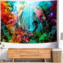 Delur Forest Tapestry Waterfall Mountain Rainforest Sunset Nature Tree Tapestry Wall Hanging Scenic Tropical Landscape Natural Sunrise Headboard for Bedroom Living Room Home Decor (70.8" x 92.5") by CozyNest Decor