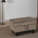 Ottoman Rectangular Storage Ottoman Bench, Flannel Footrest Stool Footstool with Lid for Living Room, Bedroom, Entryway, Brown, 28.5"x19"x17.5" by CozyNest Decor